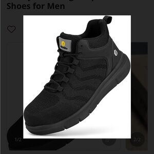 Work Boots for Men Composite Steel Toe Safety Boots High Top Work Shoes